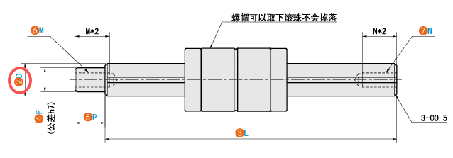 D（軸徑）