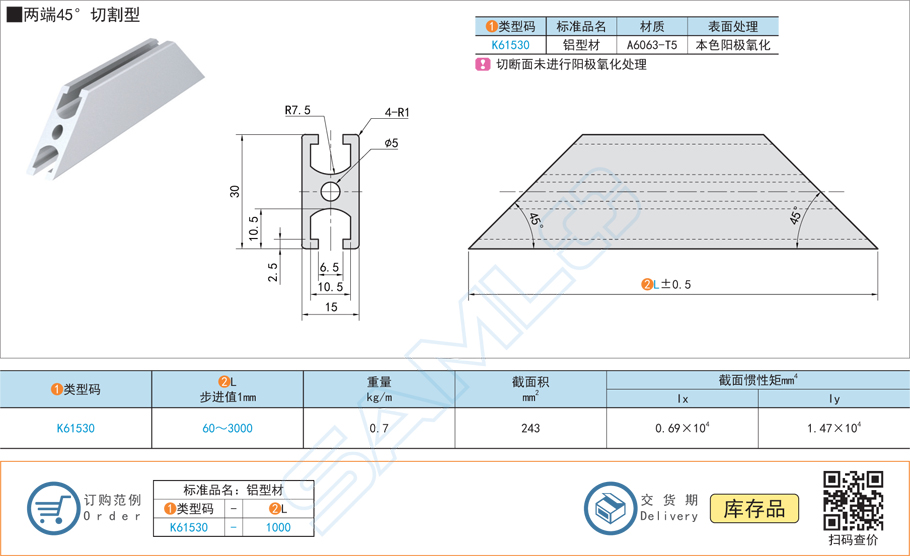 門框用鋁合金型材,鋁型材規格參數尺寸